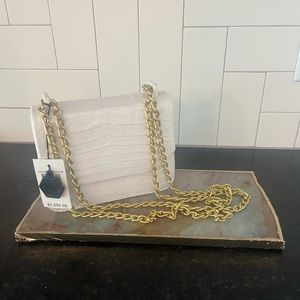 Nancy Gonzalez Square Crocodile Double-Chain Shoulder Bag